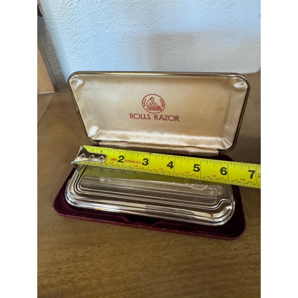Rolls Razor Patented Made in England Art Deco Safety Razor Shaver Case Set - Picture 3 of 7